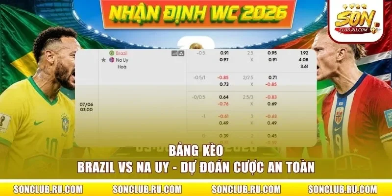 Bảng kèo Brazil vs Na Uy - Dự đoán cược an toàn
